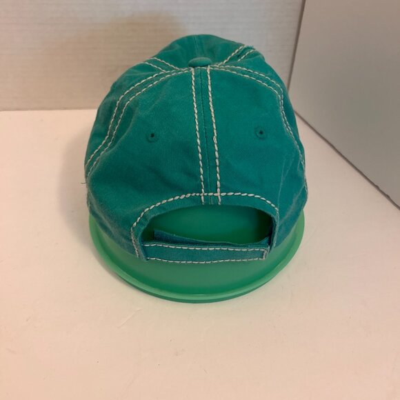 KBETHOS Vintage “Happy Camper” Distressed Baseball Cap | Teal Embroidered - Picture 2 of 3